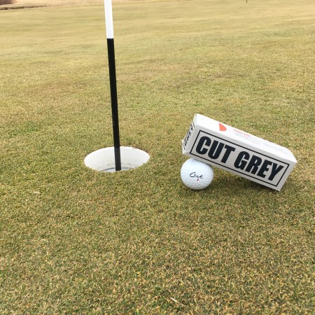 Cut Grey Golf Ball
